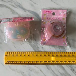 HELLO KITTY PUSH PINS + TAPE DISPENSER